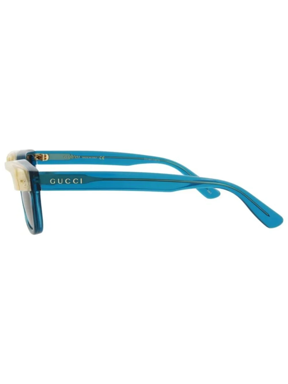 New Gucci Women's Sunglasses Square Rectangle Acetate Frame Mens Blue Blue Brown